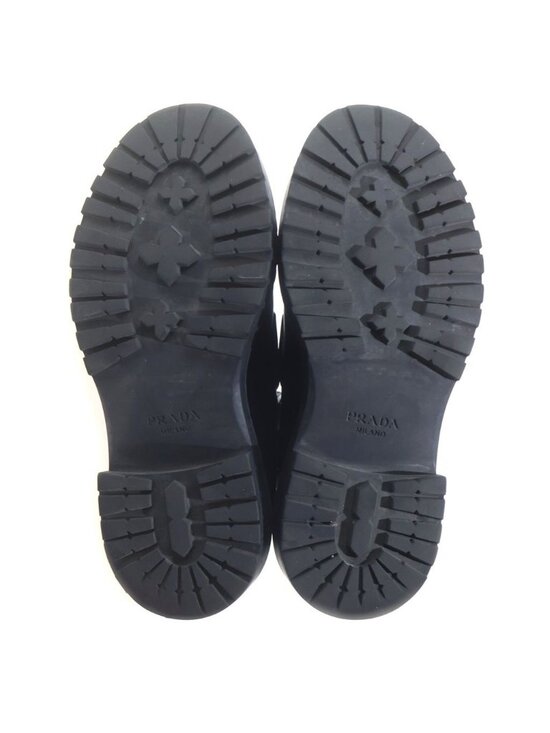 Prada Leather Loafers Shoes Chunky Sole Black